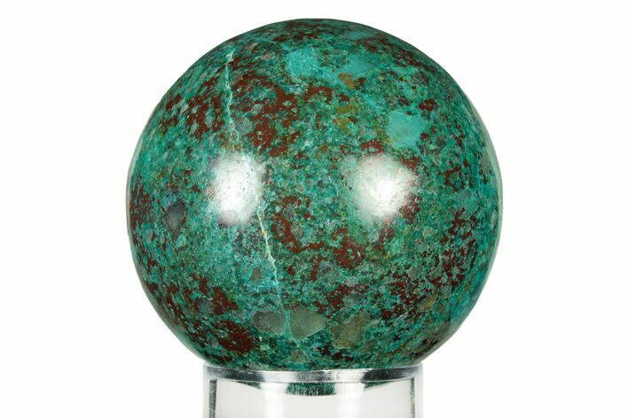 Polished Malachite & Chrysocolla Sphere - Peru #252660
